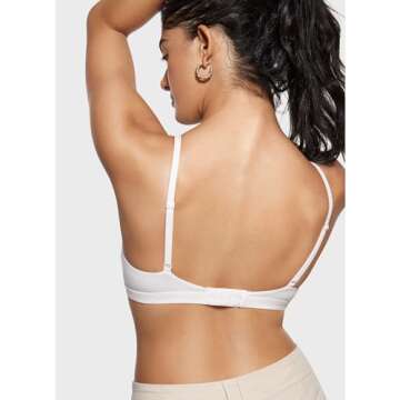 INLYRIC Women's Inbarely Triangle Bralette Comfortable Unlined V Neck Wireless Smoothing Bra Top Stretch Coconut White X-Large