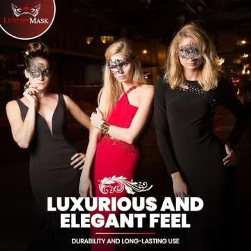 Masquerade Mask for Women - Elegant Metal Half Face Phantom of The Opera Mask for Mardi Gras, Prom, Halloween, Venetian Parties, Masquerade Balls and Costume Events (Vintage Black Sl)