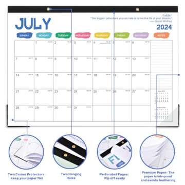 2024-2025 Desk Calendar - Desk Calendar 2024-2025 18 Month, JUL. 2024 - DEC. 2025, Monthly Desk/Wall Calendar 2-in-1, 16.8" x 12", 2024-2025 Calendar Planner for Planning