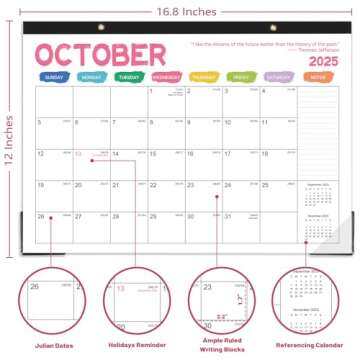 2024-2025 Desk Calendar - Desk Calendar 2024-2025 18 Month, JUL. 2024 - DEC. 2025, Monthly Desk/Wall Calendar 2-in-1, 16.8" x 12", 2024-2025 Calendar Planner for Planning