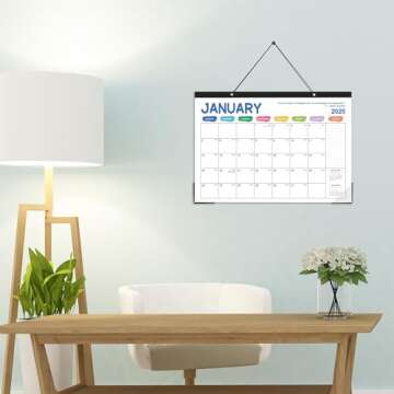 2024-2025 Desk Calendar - Desk Calendar 2024-2025 18 Month, JUL. 2024 - DEC. 2025, Monthly Desk/Wall Calendar 2-in-1, 16.8" x 12", 2024-2025 Calendar Planner for Planning