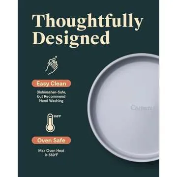 Caraway 9” Circle Pan - Non-Stick Ceramic Coating - Free From Forever Chemicals - Perfect for Birthday Cakes, Tartes, & More - Cream