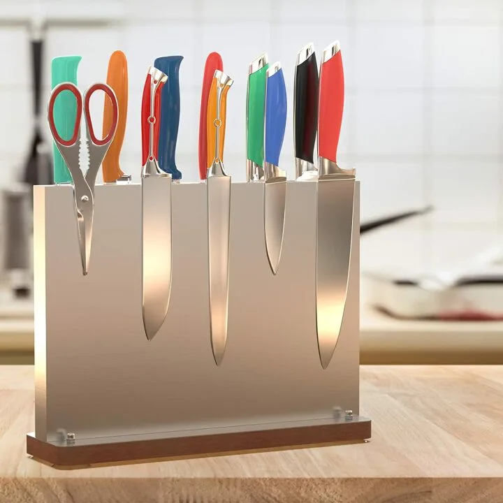 Magnetic Stainless Steel Knife Block Holder for Kitchen