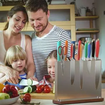 Magnetic Stainless Steel Knife Block Holder for Kitchen