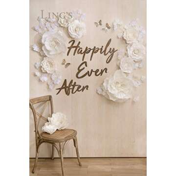 Ling's Moment Paper Flower Decorations, 9 X Cream White Flowers(12''-6''), Handmade Giant Crepe Paper Flowers for Wall Nursery Wedding Baby Shower Birthday Centerpiece Photo Backdrop