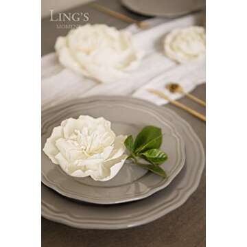 Ling's Moment Paper Flower Decorations, 9 X Cream White Flowers(12''-6''), Handmade Giant Crepe Paper Flowers for Wall Nursery Wedding Baby Shower Birthday Centerpiece Photo Backdrop