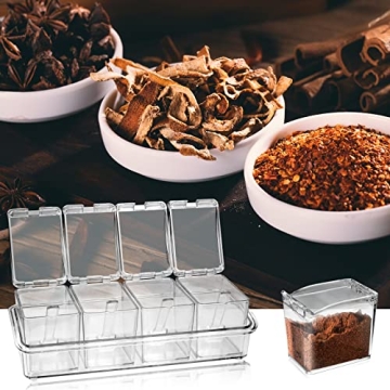 Faxco 4-Cell Clear Spice Box for Spices and Toppings