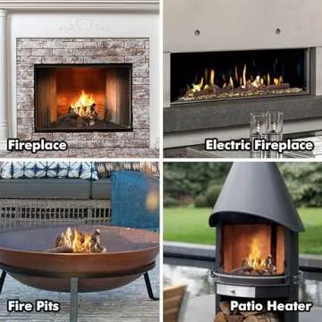 Gas Fireplace Logs Set of 9, Fireplace Logs Ceramic Wood Decoration for Gas Ethanol Firewood Log Set Hand Crafted Pine Cone Wood Use in Indoor, Outdoor