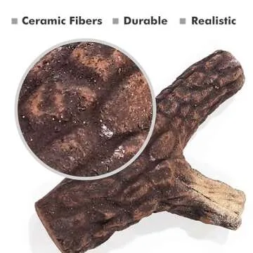 Gas Fireplace Logs Set of 9, Fireplace Logs Ceramic Wood Decoration for Gas Ethanol Firewood Log Set Hand Crafted Pine Cone Wood Use in Indoor, Outdoor