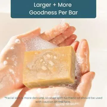 Way Natural Turmeric Soap Bar - Goat Milk Soap Bar, Natural Soap for Men & Women - Handmade Bar Soap w/Real Milk - Premium, No Dyes - (1, Large, 5oz)
