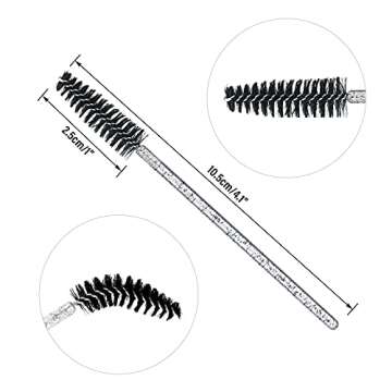GCQQ 50PCS Crystal Mascara Wands Disposable Eyelash Eyebrow Spoolie Brush for Makeup Eyelash Extensi...