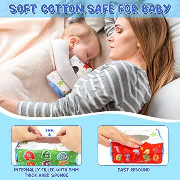 DINORUN Baby Toys 6 to 12 Months - Montessori Toys for Babies 6-12 Months - Infant Newborn Toddlers Sensory Toys Magic Baby Tissue Box Educational High Contrast Toy Development STEM Toy - Baby Gift