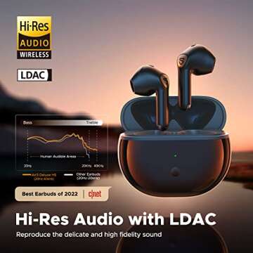 SoundPEATS True Wireless Earbuds - Hi-Res Audio LDAC Technology