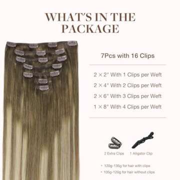 GOO GOO Clip in Hair Extensions Real Human Hair, Remy Human Hair Extensions Clip ins for Women, Natu...