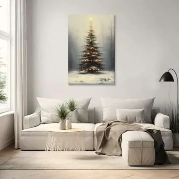 Vintage Christmas Canvas Wall Art for Cozy Holiday Decor