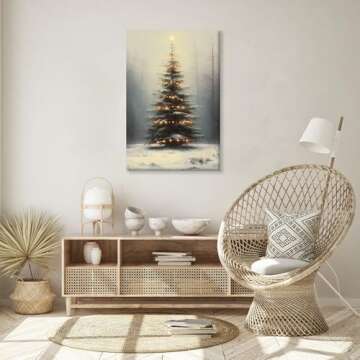 Vintage Christmas Canvas Wall Art for Cozy Holiday Decor