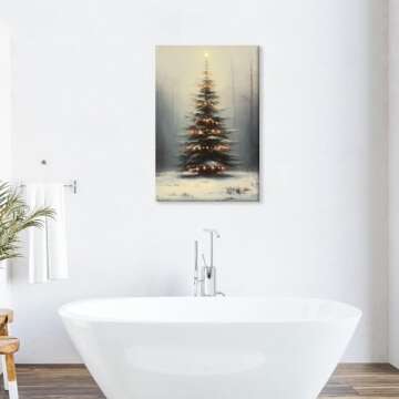 Vintage Christmas Canvas Wall Art for Cozy Holiday Decor