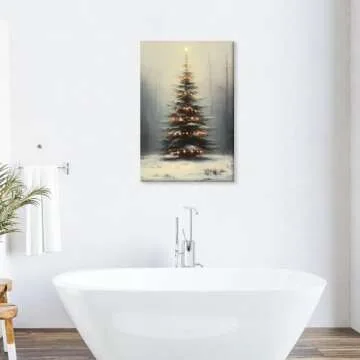 Vintage Christmas Canvas Wall Art for Cozy Holiday Decor