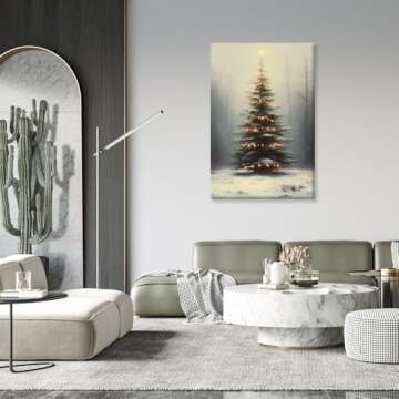 Vintage Christmas Canvas Wall Art for Cozy Holiday Decor