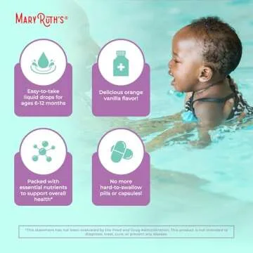 MaryRuth Organics Multivitamin for Infants | USDA Organic | Multivitamin Liquid Drops for Babies 6-12 Months | Immune Support & Overall Wellness | Vegan | Non-GMO | Gluten Free | 2 Fl Oz