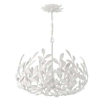 Crystorama Broche 5 Light Matte White Chandelier