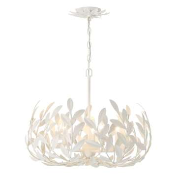 Crystorama Broche 5 Light Matte White Chandelier