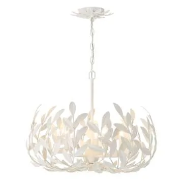 Crystorama Broche 5 Light Matte White Chandelier
