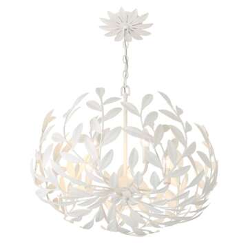 Crystorama Broche 5 Light Matte White Chandelier