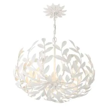 Crystorama Broche 5 Light Matte White Chandelier