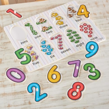 Melissa Doug Numbers Wooden Peg Puzzle Educational Toddler Toy