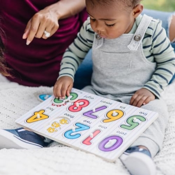 Melissa Doug Numbers Wooden Peg Puzzle Educational Toddler Toy