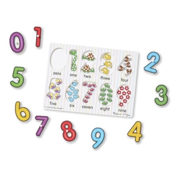 Melissa Doug Numbers Wooden Peg Puzzle Educational Toddler Toy