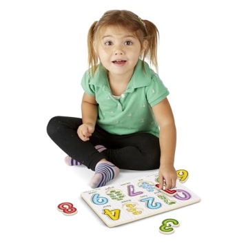 Melissa Doug Numbers Wooden Peg Puzzle Educational Toddler Toy