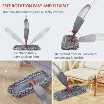 Domi-patrol Microfiber Spray Mop for Easy Floor Cleaning