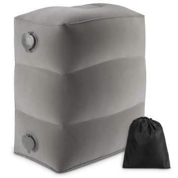 Inflatable Travel Foot Rest Pillow for Kids – Airplane Bed for Comfort