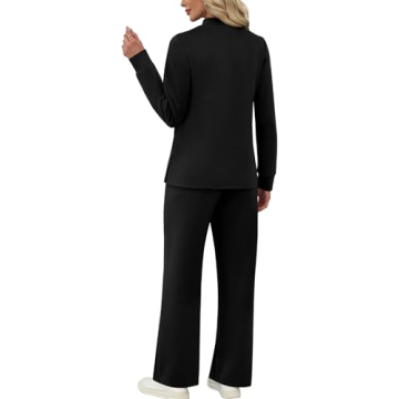 WIHOLL Lounge Sets for Women 2 Piece Business Casual Outfits Fall Fashion 2025 Womens Clothes Comfy Workout Sets Athleisure Pajamas Loungewear Winter Break Sweatsuits Seniors Black S