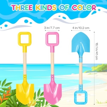 Durable 3Pcs Long Beach Shovels for Kids and Adults