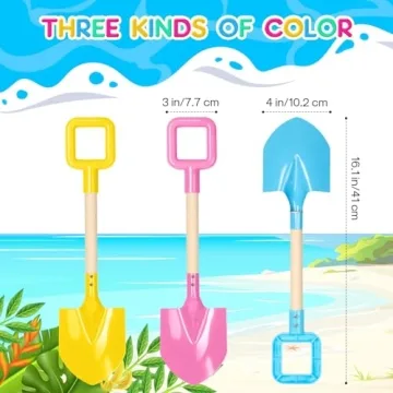 Durable 3Pcs Long Beach Shovels for Kids and Adults
