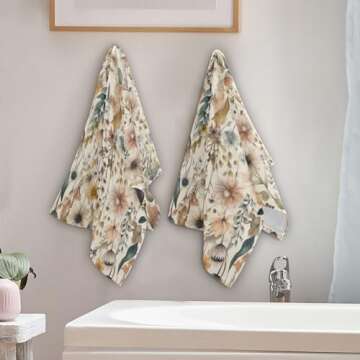 VIGGINER Vintage Flowers Hand Towels - Floral Set of 2