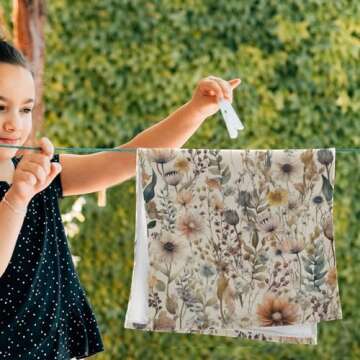 VIGGINER Vintage Flowers Hand Towels - Floral Set of 2