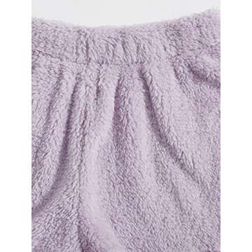 SweatyRocks Women's Fuzzy Pajamas Set Crop Tank Top with Shorts Loungewear Lilac Purple M