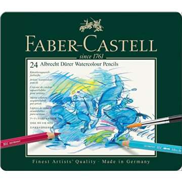 FABER-CASTELL FC117524 Albrecht Durer Artist Watercolor Pencils in A Tin (24 Pack), Assorted