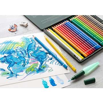 FABER-CASTELL FC117524 Albrecht Durer Artist Watercolor Pencils in A Tin (24 Pack), Assorted