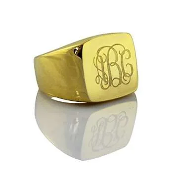 AILIN Custom Monogram Initial Ring in Silver