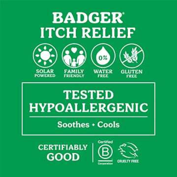 Badger Bug Bite Itch Relief Stick, Natural & Organic Anti Itch Cream for Bug Bites, Rashes & Poison Ivy, Fast Itchy Skin Relief After Bite, Works Great, Smells Great, Easy to Use, .6 oz, 2-Pack