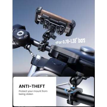 Lamicall Motorcycle Phone Mount Holder - [Dual Vibration Dampener] [Metal Adjustment Arm] Motorcycle Cell Phone Holder, Bike Handlebar Phone Mount, for iPhone 16/15/ 14/13 Pro Max, 4.7-6.7" Phones