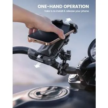 Lamicall Motorcycle Phone Mount Holder - [Dual Vibration Dampener] [Metal Adjustment Arm] Motorcycle Cell Phone Holder, Bike Handlebar Phone Mount, for iPhone 16/15/ 14/13 Pro Max, 4.7-6.7" Phones