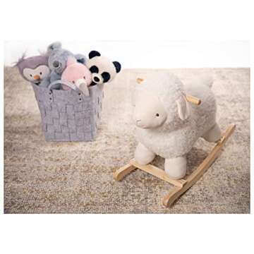 Baby GUND Lamb Rocker with Wooden Base Plush Stuffed Animal Nursery, Cream, 21.5"