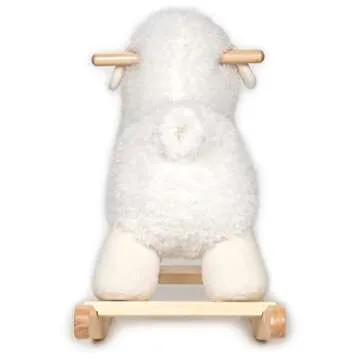 Baby GUND Lamb Rocker with Wooden Base Plush Stuffed Animal Nursery, Cream, 21.5"