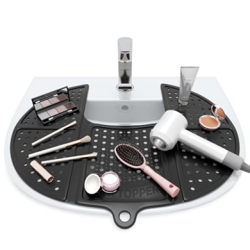 Sink Topper Foldable Sink Cover - Silicone Organizer for Beauty Essentials and Hot Tools